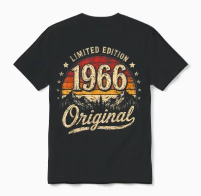60. Geburtstag Mann Frau 60 Jahre 1966 Deko Geschenk Lustig Unisex T-Shirt - Black
