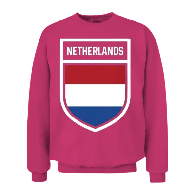 Netherlands - National Flag in the Coat of Arms Unisex Sweatshirt - Heliconia