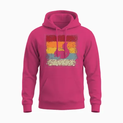 Squirrel Retro Unisex Hoodie - Heliconia