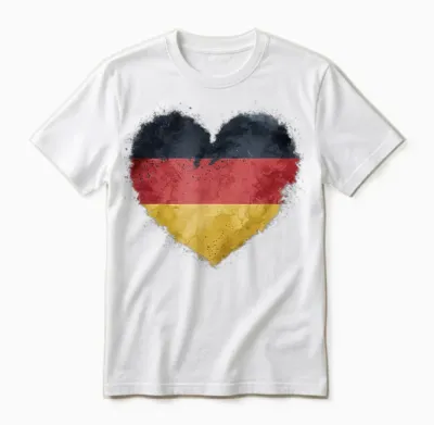 Leuchtendes Herz, Deutsche Flagge, Farben, Deutschland-Fan Unisex T-Shirt - White