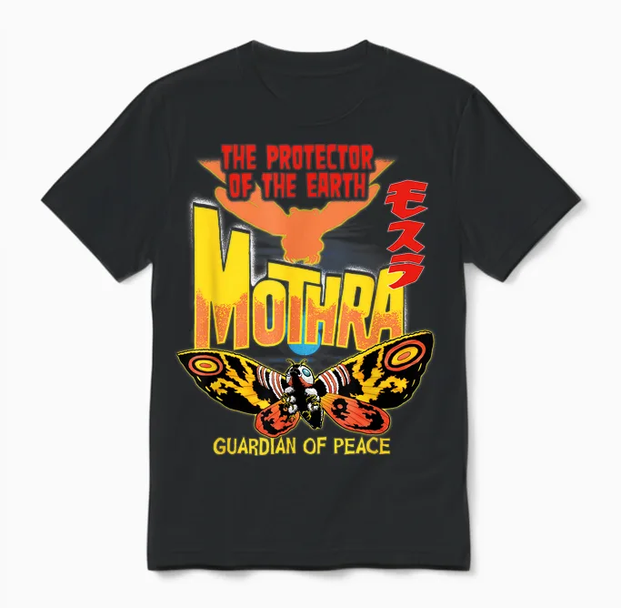 Godzilla Mothra Guardian of Peace Unisex T-Shirt in Black