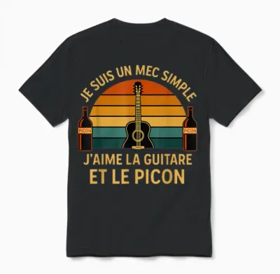 Picon Guitar Aperitif – Gift Idea for Guitarist Man Unisex T-Shirt - Black