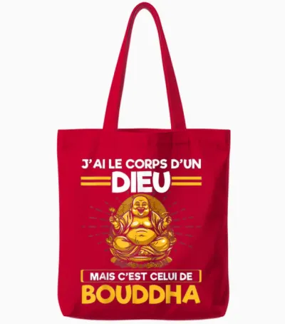 Humour Humorous J'ai Le Corps D'un God Tote Bags - Red