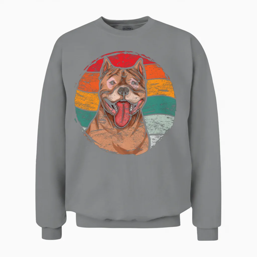 Retro Pit Bull Unisex Sweatshirt in Sport Grey