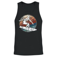 Surfer Retro Style Unisex Tank Top - Black – 2