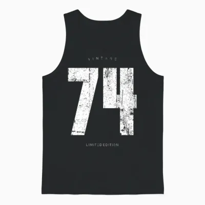 Vintage 74 Limited Edition Graphic Unisex Tank Top - Black