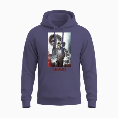 Resident Evil Requiem Leon & Grace Art Bp Unisex Hoodie - Heather Sport Dark Navy