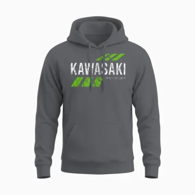 Retro Vintage Kawasaki Green City Men's Or Unisex Hoodie - Charcoal