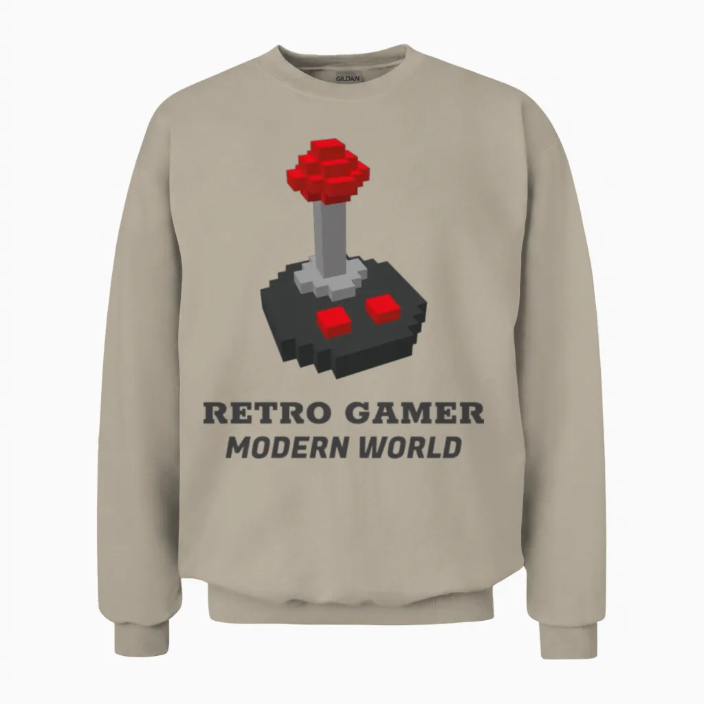Retro Gamer, Modern World Gaming Unisex Sweatshirt - Sand