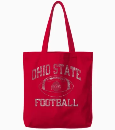 Ohio State Buckeyes Football Intensity Black Tote Bags - Red