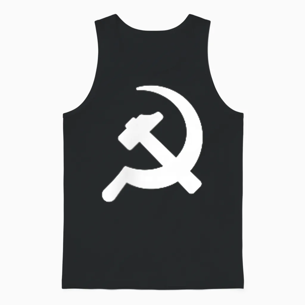 Hammer Sichel Minimalistische Grafik Kommunismus Sozialismus Unisex Tank Top in Black