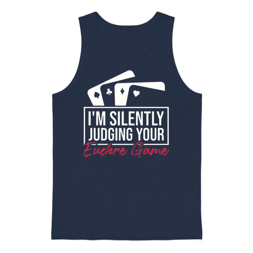 Judging Your Euchre Game Euchre Poker Euchre Unisex Tank Top - Navy