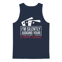 Judging Your Euchre Game Euchre Poker Euchre Unisex Tank Top - Navy – 1