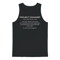 Project Manager Definition Unisex Tank Top - Black – 1