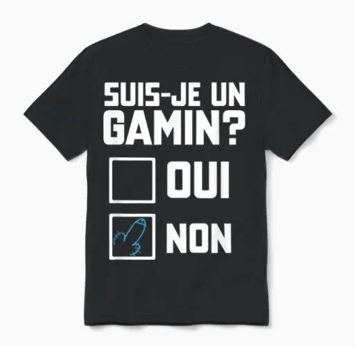 Suis Je Un Gamin Humour Beautiful Funny Check Box T-Shirt, Black, S Unisex T-Shirt - Black