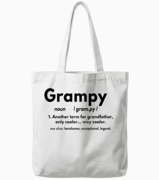 Grampy Funny Definition Tote Bags - White