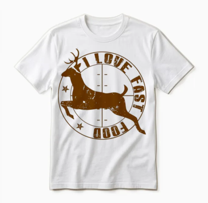 I Love Fast Food Unisex T-Shirt in White