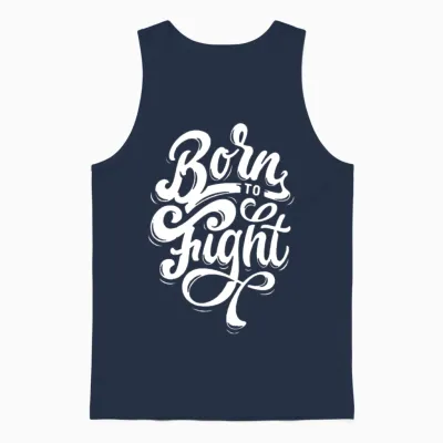 Born to Fight Unisex Tank Top - Navy