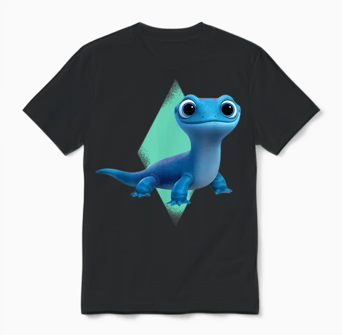Disney Frozen 2 Cute Salamander Bruni Unisex T-Shirt in Black