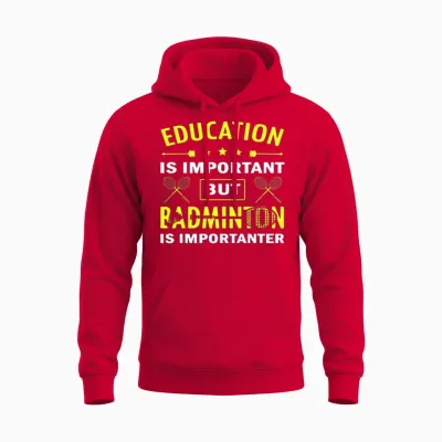 Funny Badminton Quote Vintage Unisex Hoodie - Red