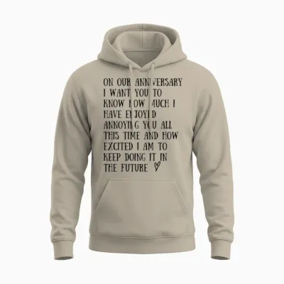 Funny Wedding Anniversary Unisex Hoodie - Sand