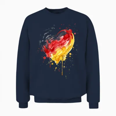 Deutschland Herz Mit Der Deutschen Flagge Germany Unisex Sweatshirt - Navy