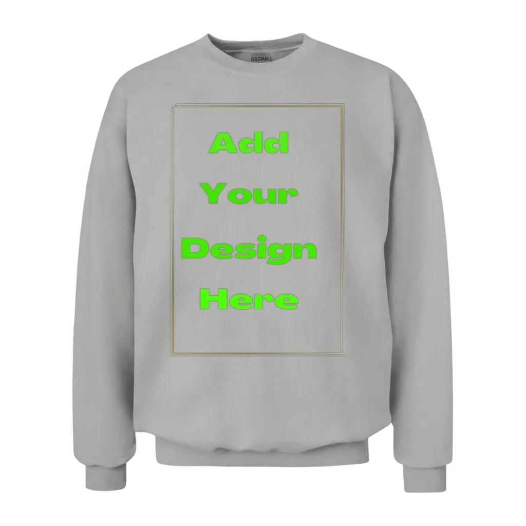 Add Your Own and Text Design Custom Personalized Unisex Sweatshirt - Ash