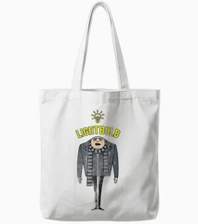 Despicable Me, Portrait of the Bulb T-Shirt, White, S Tote Bags - White