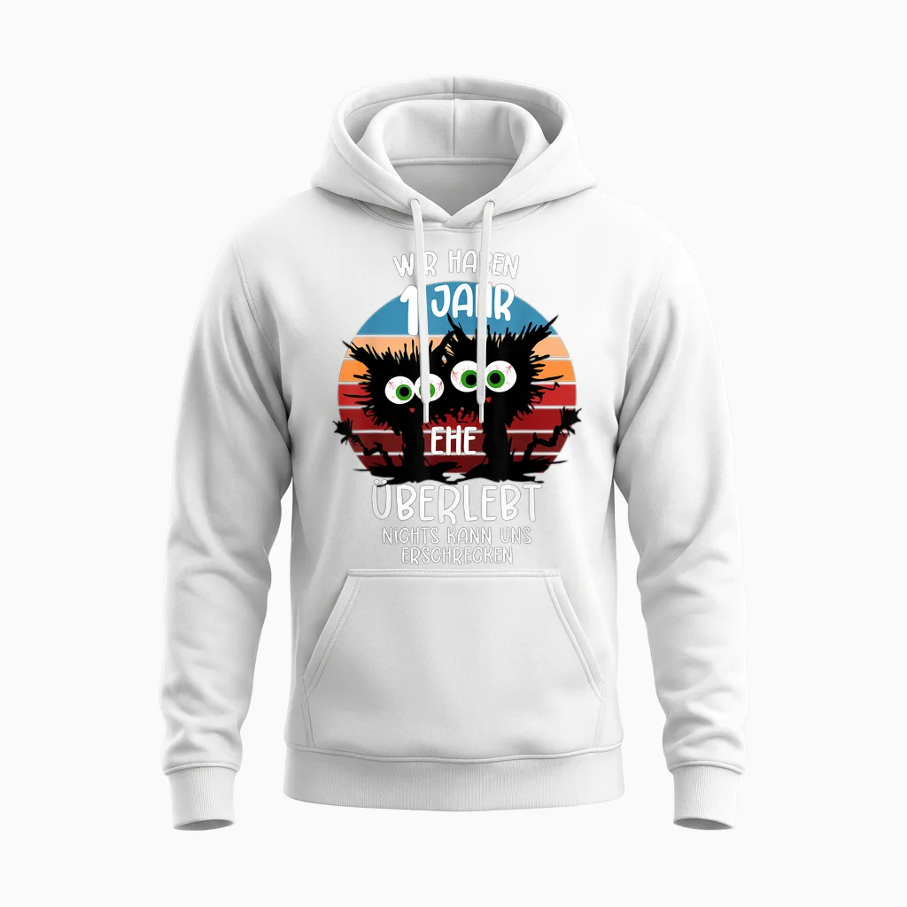 Papierne Hochzeit Ehemann Papierhochzeit 1. Hochzeitstag Unisex Hoodie in White