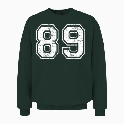 89 Matching Universitaire Grunge De Sports D'équipe Numéro Quatre-Vingt-Neuf Unisex Sweatshirt - Forest