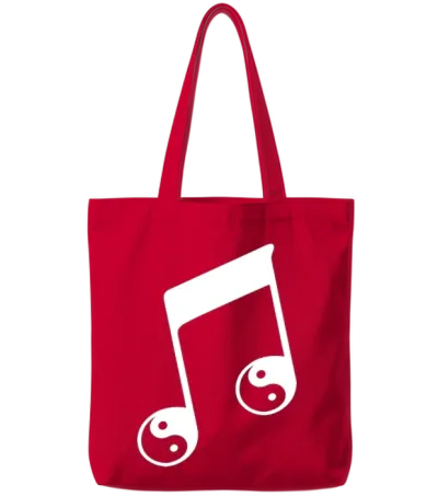 Music Note Tote Bags - Red