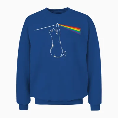 Playing with Light Cat Gift Men Kids Women Funny Cat Unisex Sweatshirt - Royal