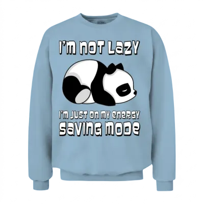 Saving Mode Panda Unisex Sweatshirt - Light Blue