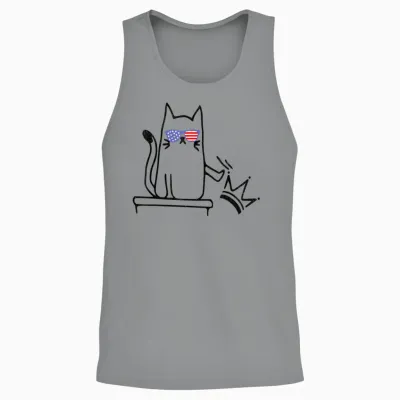 Cat No Kings in America Funny Political Cat Lady Unisex Tank Top - Sport Grey
