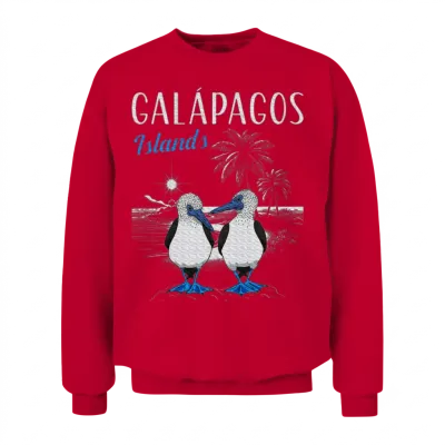 Blue Footed Booby Bird Galapagos Islands Unisex Sweatshirt - Red