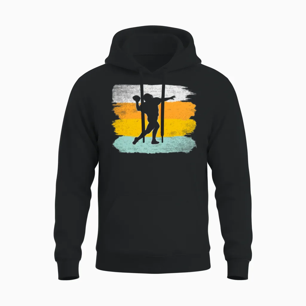 Rugby Retro Unisex Hoodie in Black