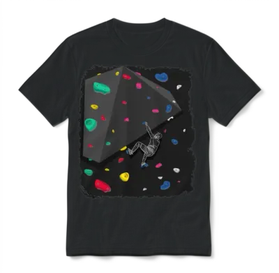 Climbing Boulder Wall Rock Climber Bouldering Unisex T-Shirt - Black