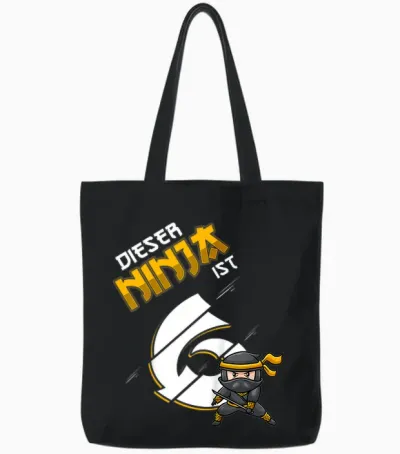 6ter Geburtstag Junge 6 Jahre Alt Sechsjähriger Ninja Tote Bags - Black
