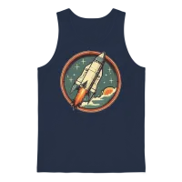 Retro Rocket Unisex Tank Top - Navy – 1