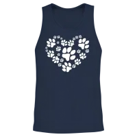 Paws Heart — Dog Lovers Unisex Tank Top - Navy – 2