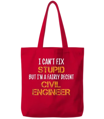 Civil Engineer, Civil Engineering Tote Bags - Red