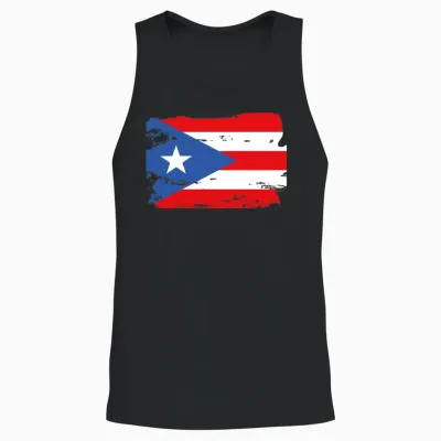 Official Puerto Flag Ricans Boricuas Country Pride Unisex Tank Top - Black