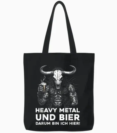 Heavy Metal Beer Outfit Hard Rock Design Rocker Rock Concert Tote Bags - Black