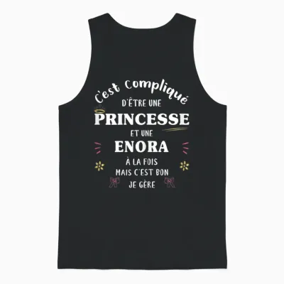 Women's Princess Humour Gift Personalized Name Enora Unisex Tank Top - Black