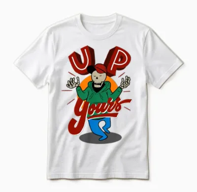 Up Yours Retro Unisex T-Shirt - White