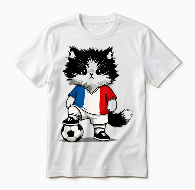 French Flag Men Women Children France Unisex T-Shirt in White