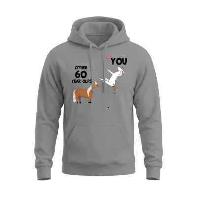 60th Birthday Funny, Unicorn Pole Dancer Unisex Hoodie - Sport Grey