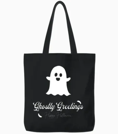 Ghostly Greetings Tote Bags - Black
