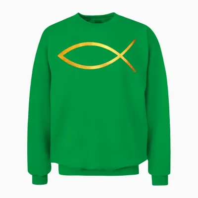 Ichthys / Ichthus / the Jesus Fish Unisex Sweatshirt - Irish Green