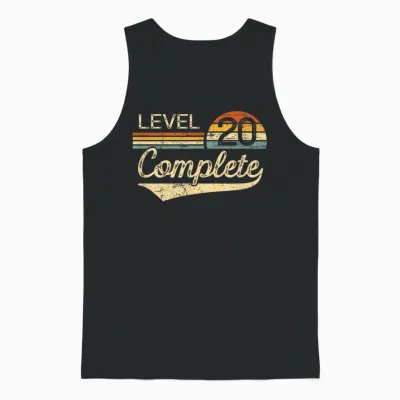 Level 20 Complete Vintage 20th Wedding Anniversary Unisex Tank Top - Black